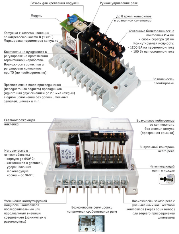 Конструкция реле 