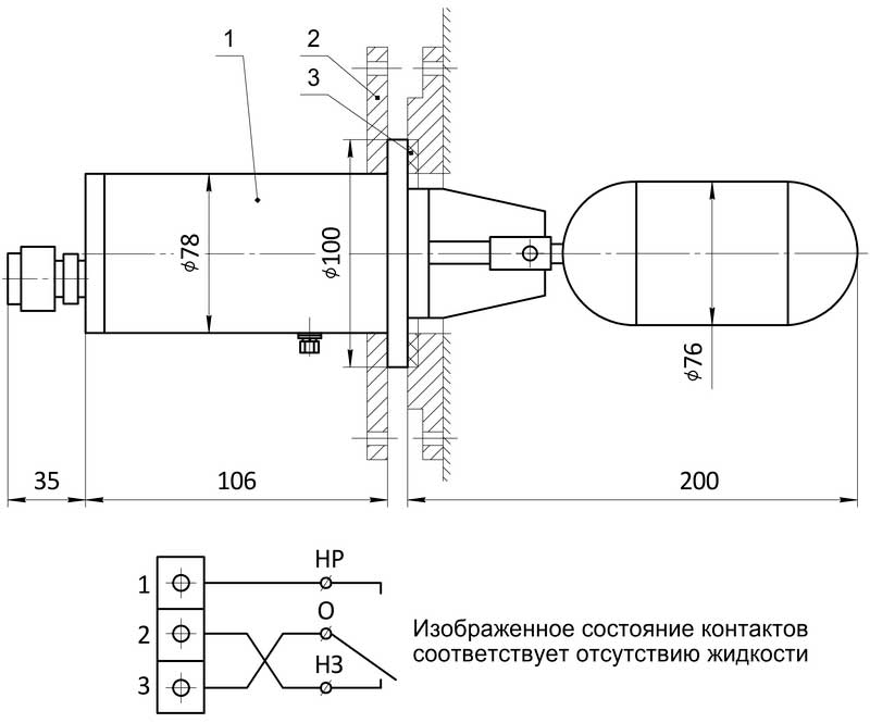 Габаритные и присоединительные размеры РОС 400-6