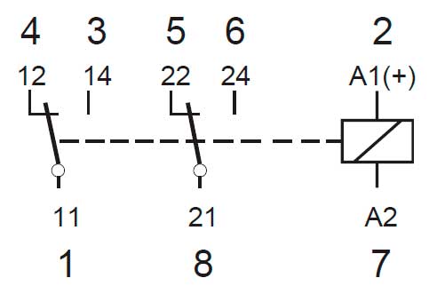 Электрическая схема реле Releco С2-А20